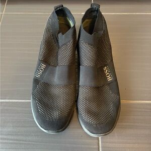 Boss Black Slip-On Loafers with Elastic Strap